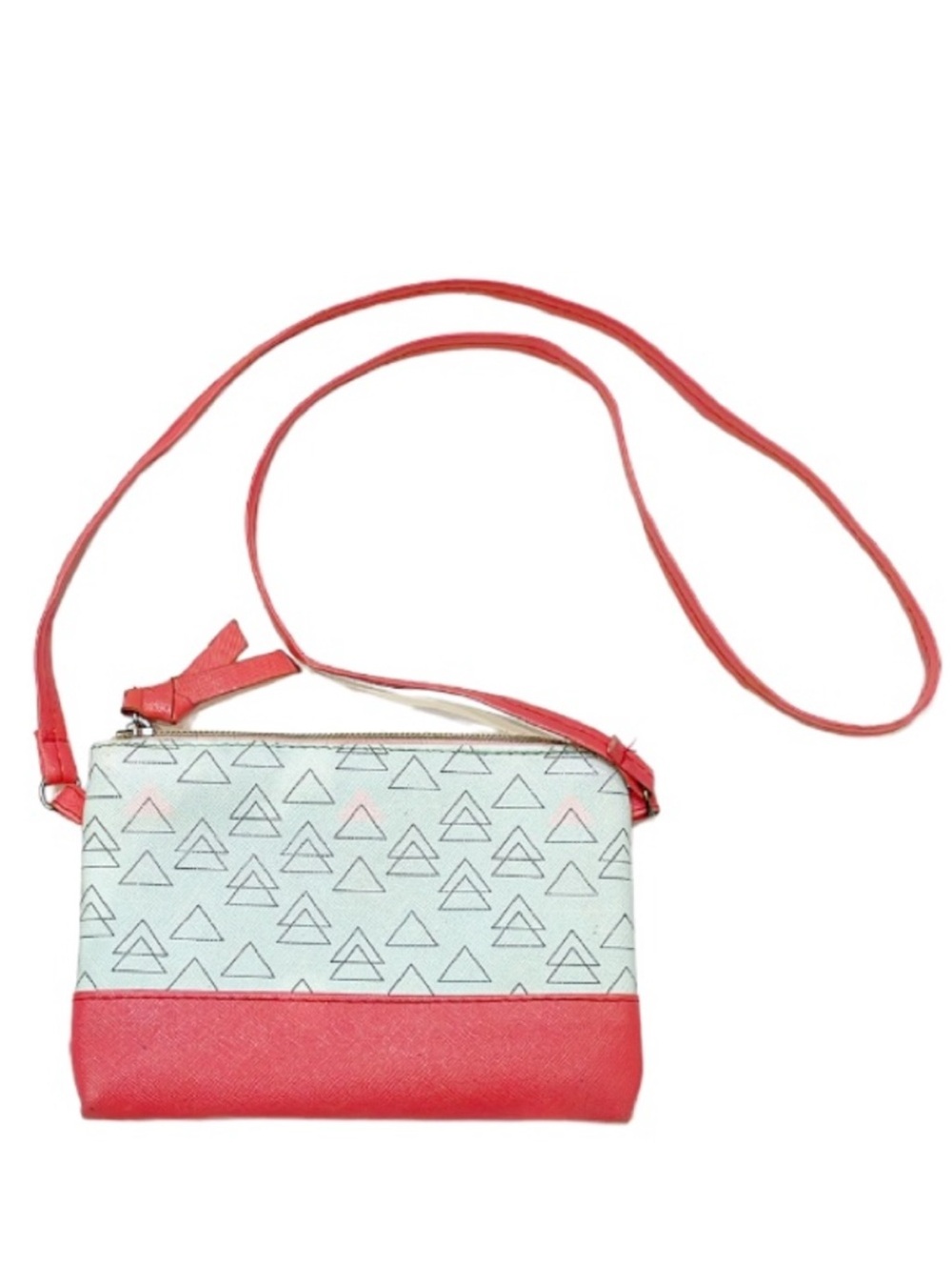 Vintage mint pink abstract print crossbody mini bag